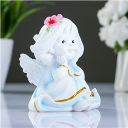 Фигура "Малышка-ангел с цветами в волосах" 7х8х9см